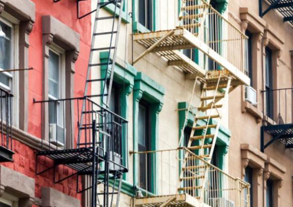 Apartment fire escapes