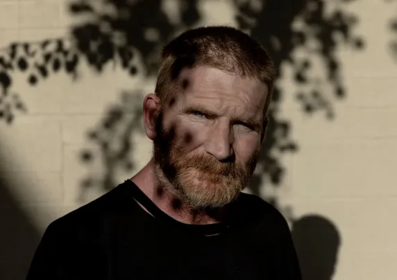 Close up photo of an older man's face