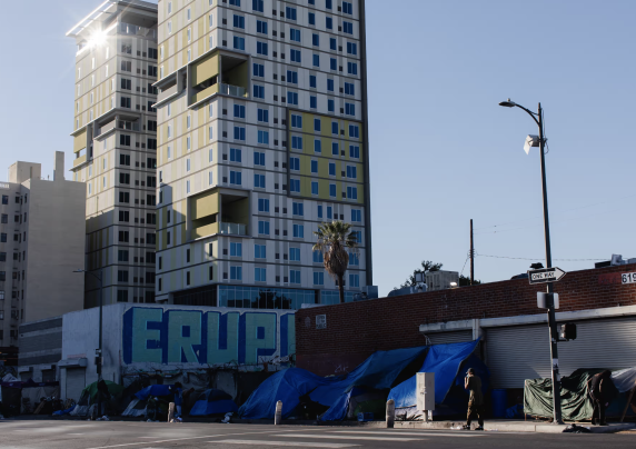 Tents in downtown Los Angeles