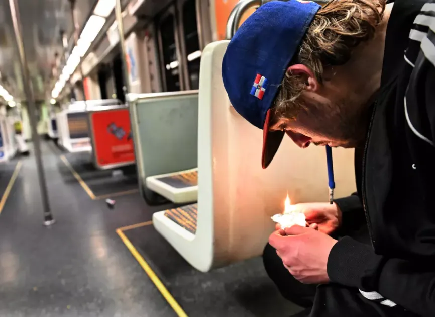 A young man on the subway